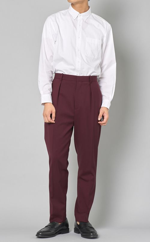 ウールギャバジンテーパードパンツ