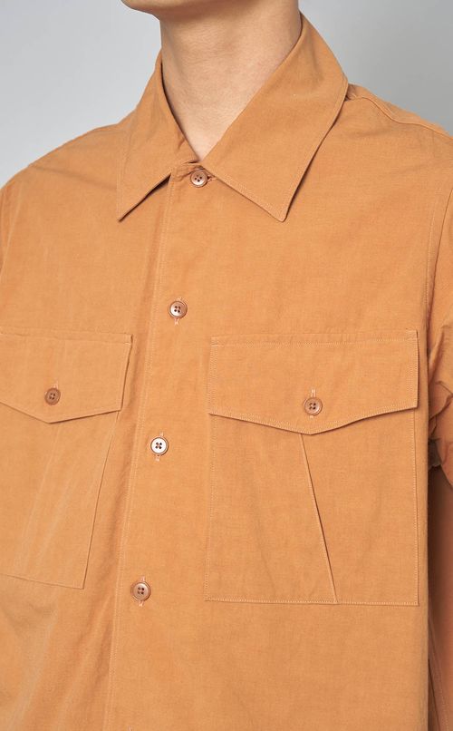 コットンリネンワークシャツ