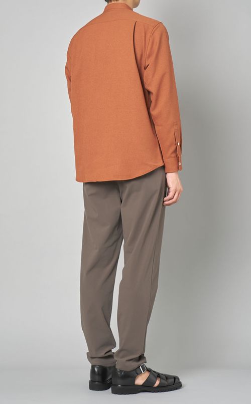 ウールライクバンドカラーシャツ