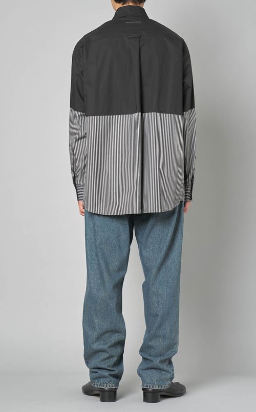 バイカラーストライプシャツ