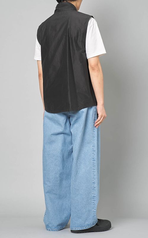 コットンシルクスタンドカラーベスト