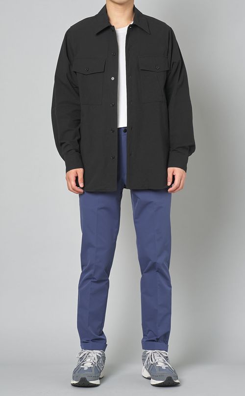 コットンリネンワークシャツ