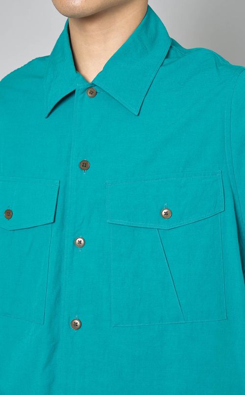 コットンリネンワークシャツ