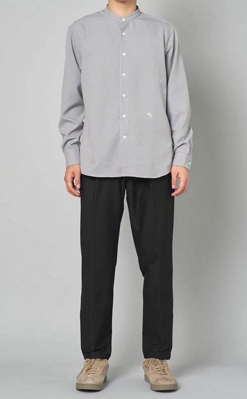 ウールライクバンドカラーシャツ