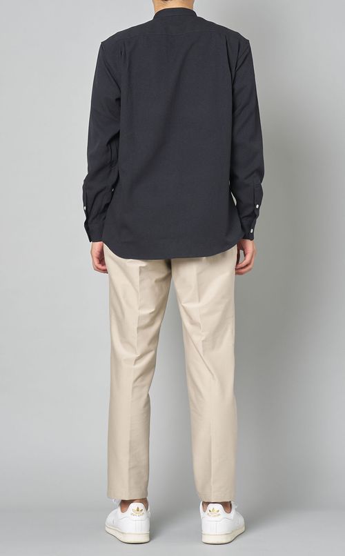 ウールライクバンドカラーシャツ