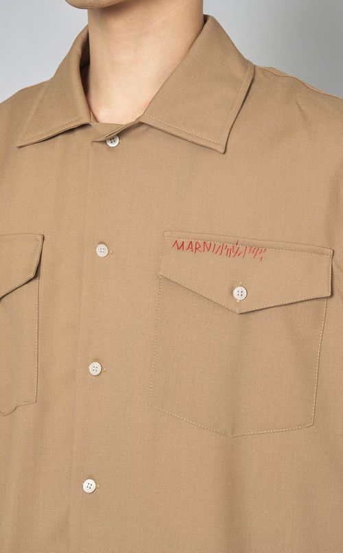 トロピカルウールダブルポケットシャツ