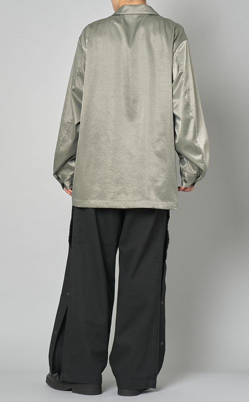 サテンオープンカラーシャツ