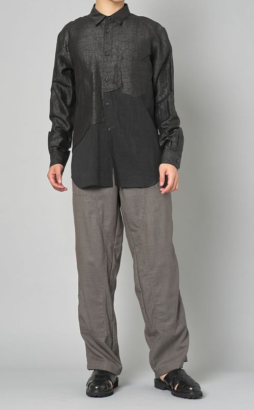 マッドダイシルク切替シャツ