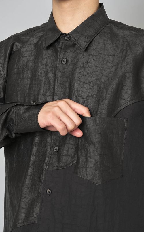 マッドダイシルク切替シャツ