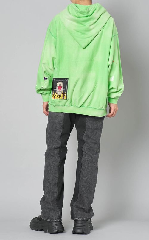 ペイントエンブロイダリーフーディー