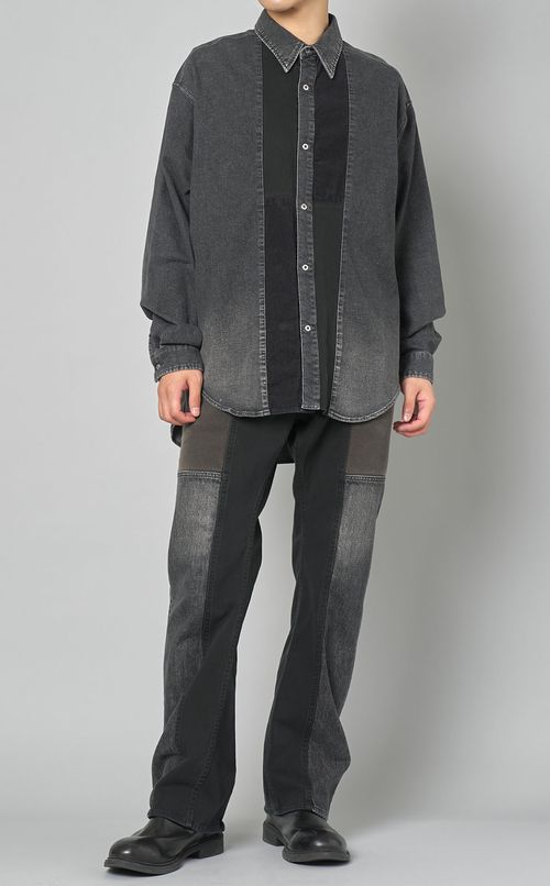 パネルデニムシャツ