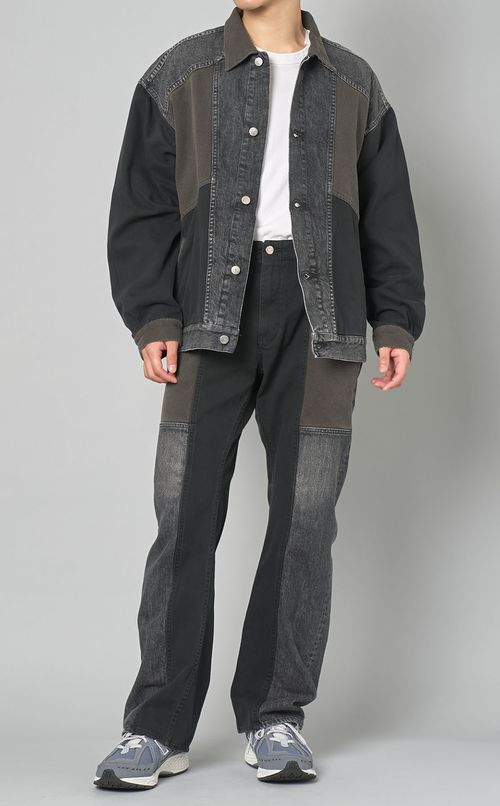 パネルデニムパンツ