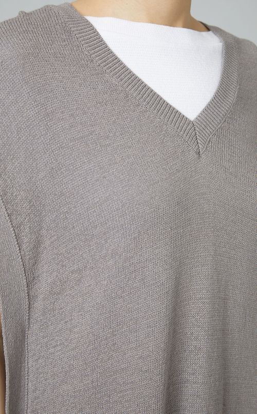 トリプルミックスロングニットジレ