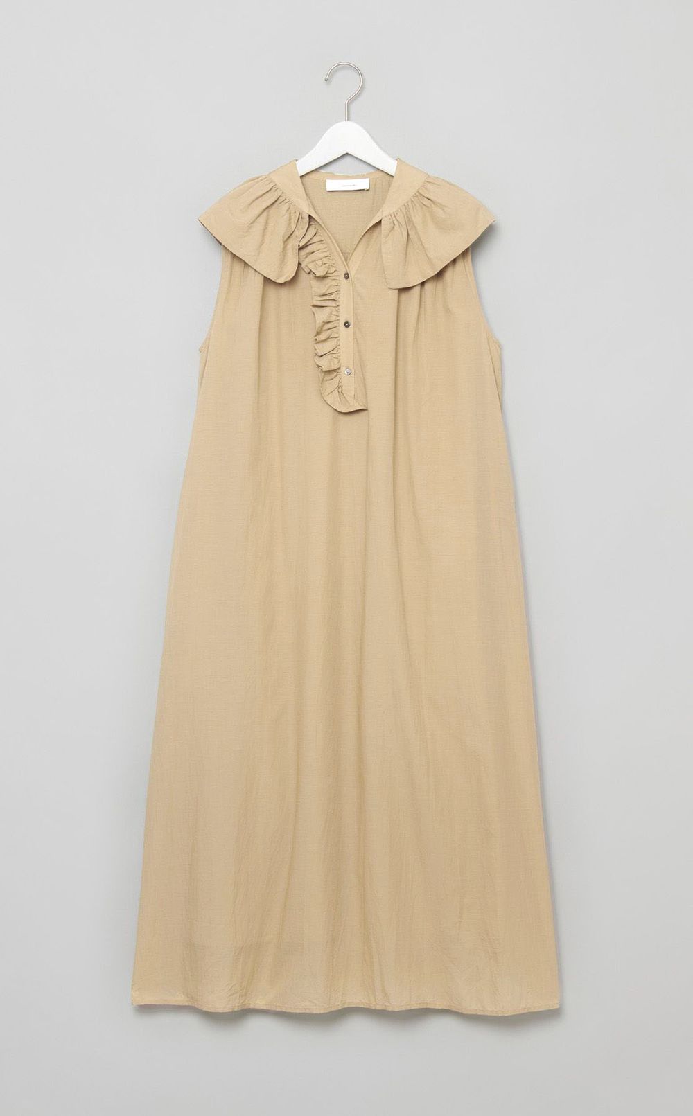 フリルカラーノースリーブワンピース