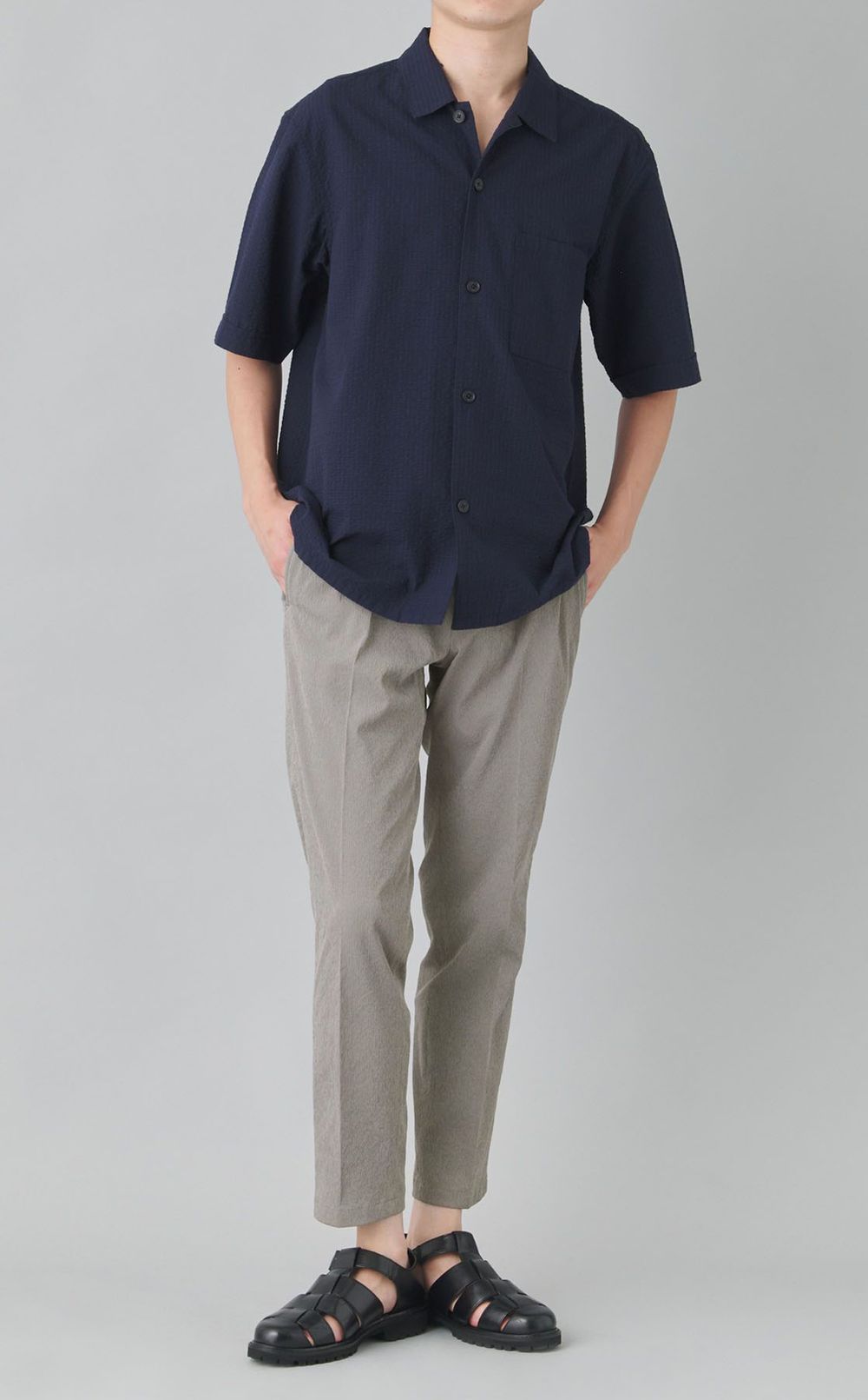 ポリエステルリンクルパンツ