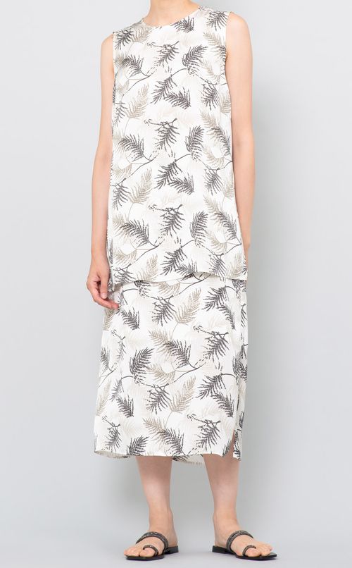 フラワープリントサイドスリットスカート