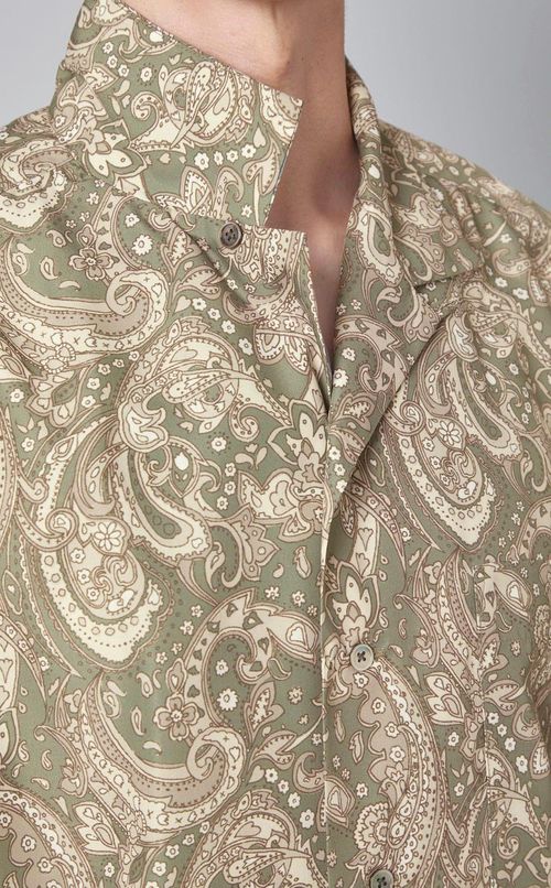 ロンシャンプリントオープンカラーシャツ