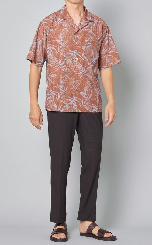 ロンシャンプリントオープンカラーシャツ