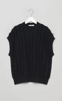 コットンカシミヤフリンジベスト