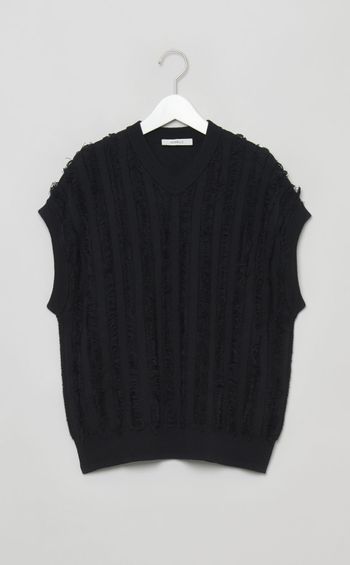 コットンカシミヤフリンジベスト