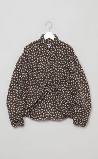 フラワープリントシャーリングシャツ