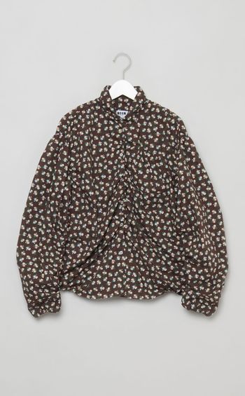 フラワープリントシャーリングシャツ