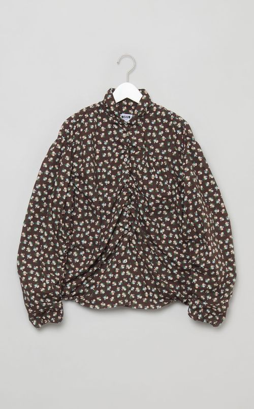 フラワープリントシャーリングシャツ