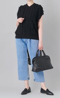 PAVEレザーハンドバッグ