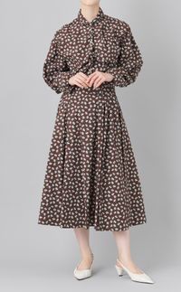 フラワープリントシャーリングシャツ