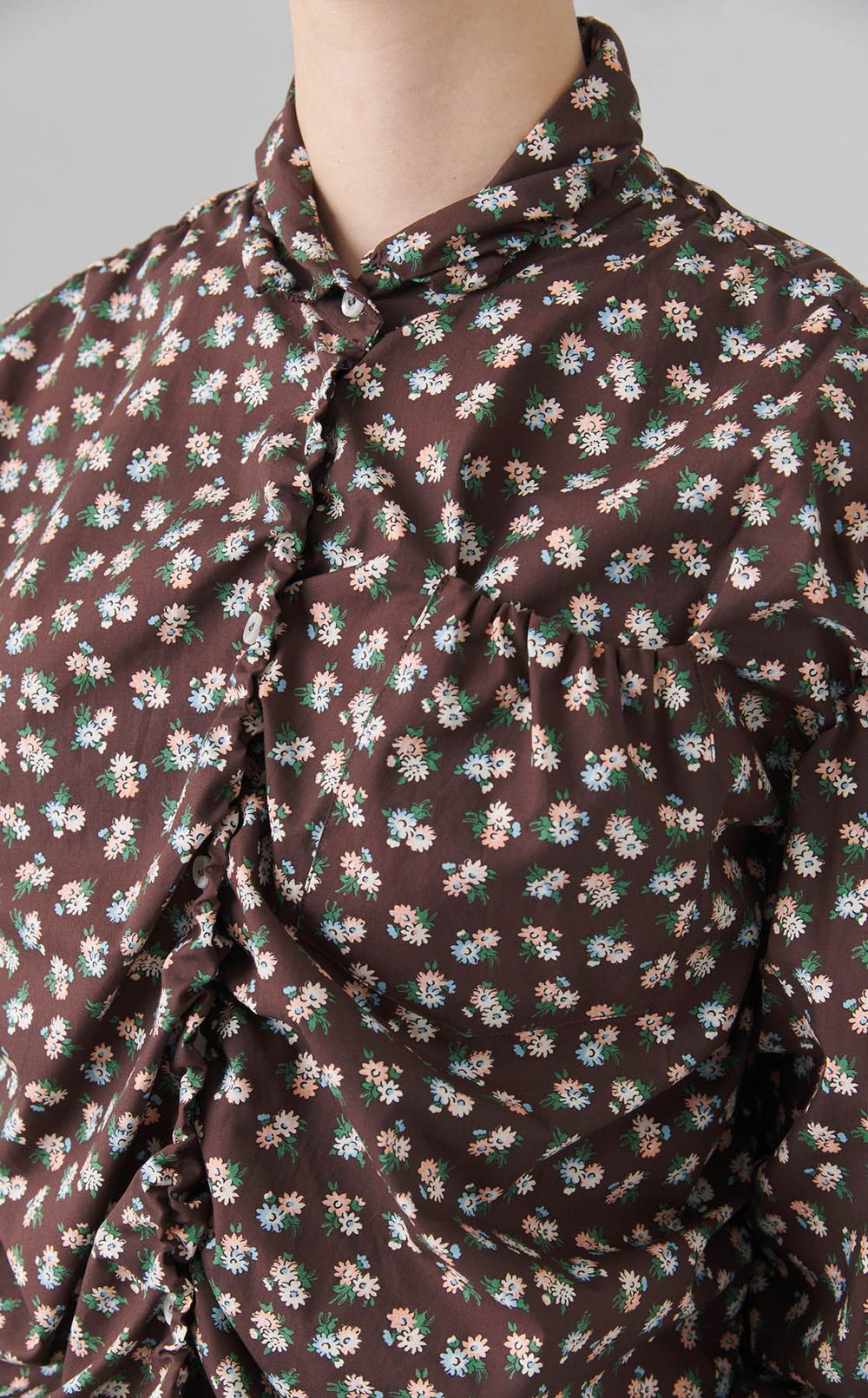 フラワープリントシャーリングシャツ