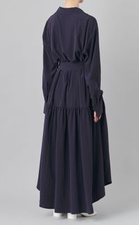 ギャザーロングシャツワンピース