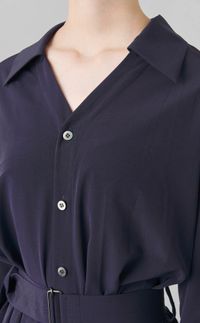 ギャザーロングシャツワンピース