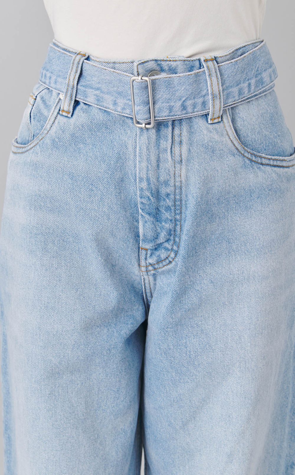 ウォッシュドデニムワイドパンツ