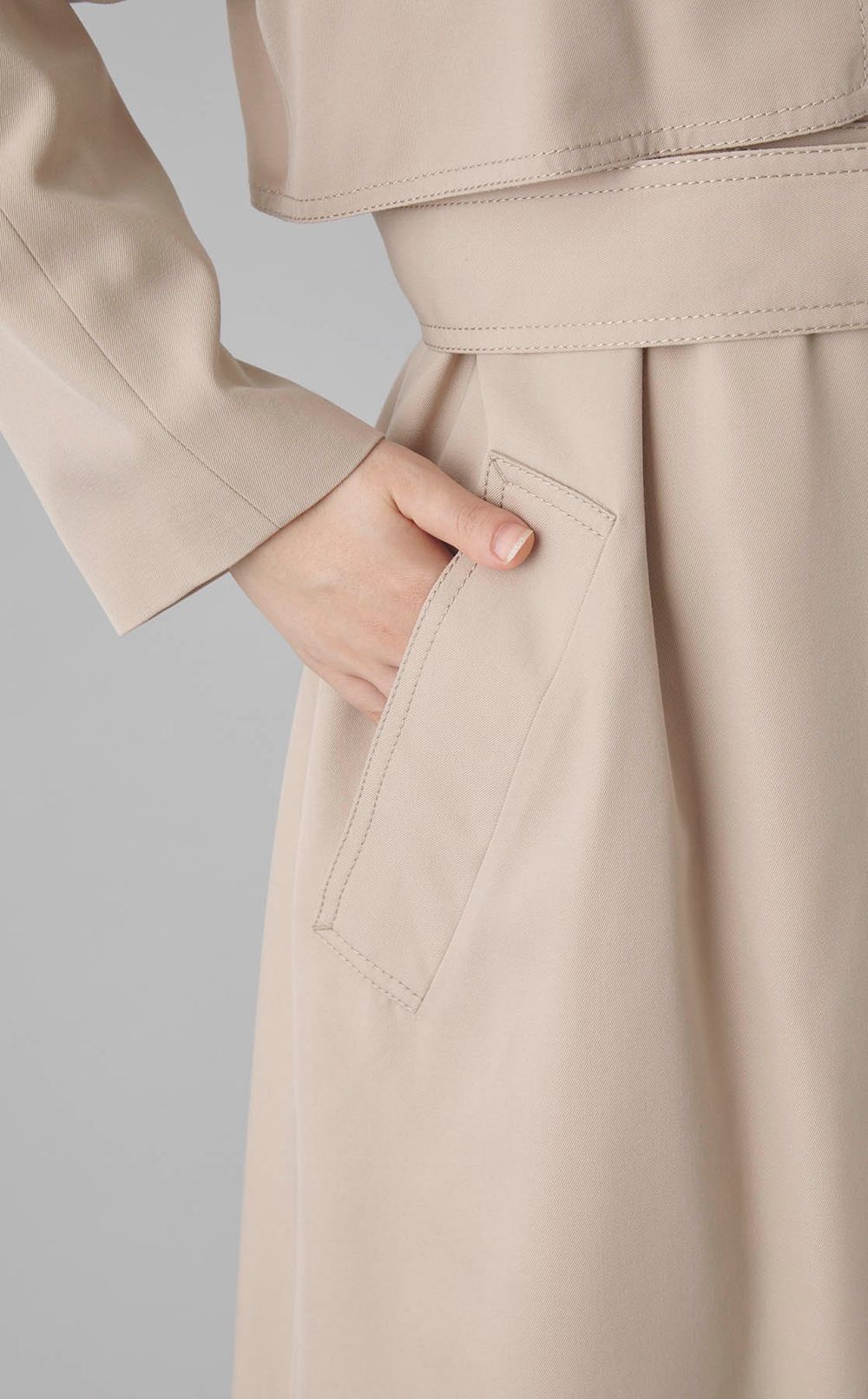 ウールギャバジンガウンコート