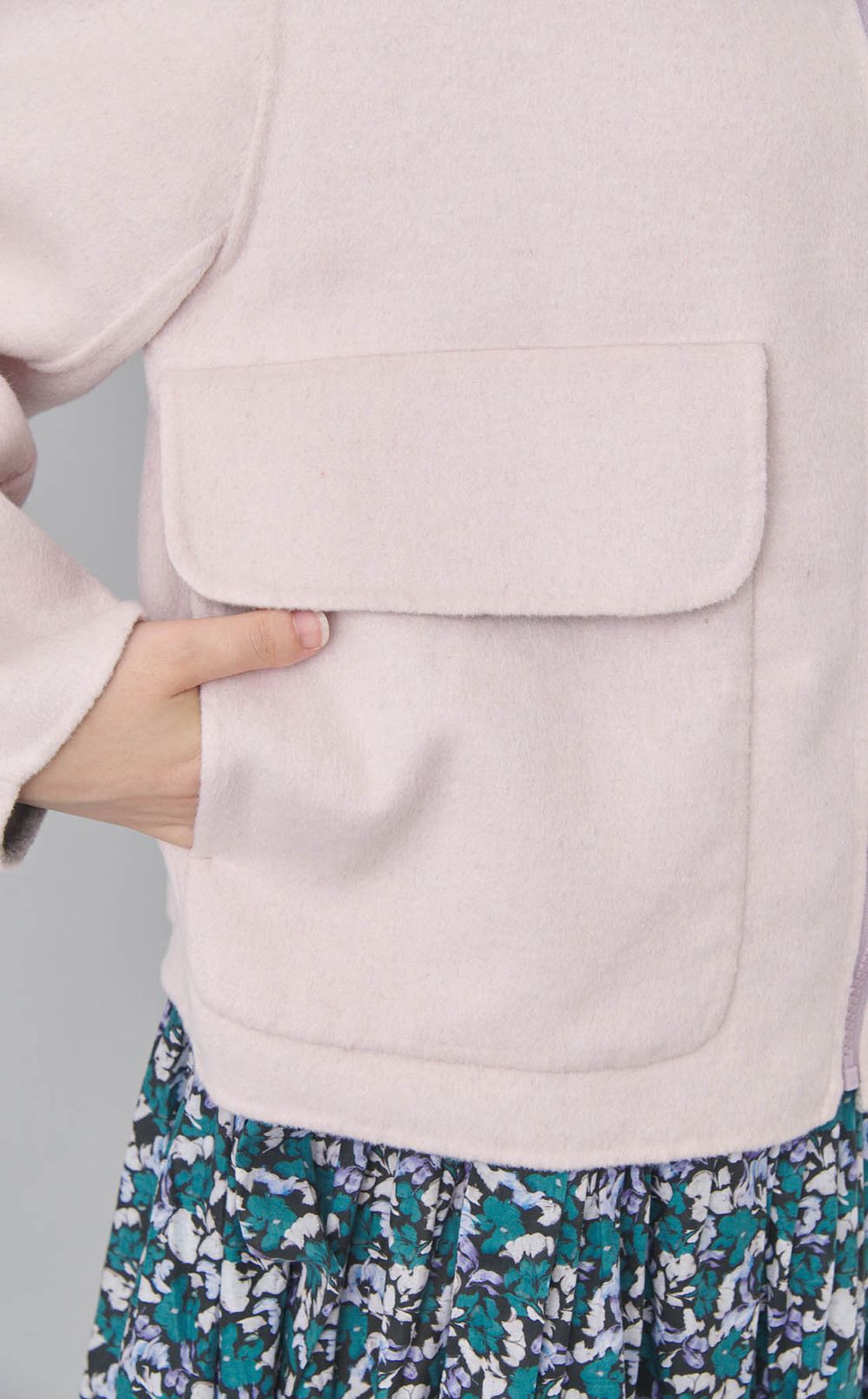 リバーシブルノーカラーブルゾン