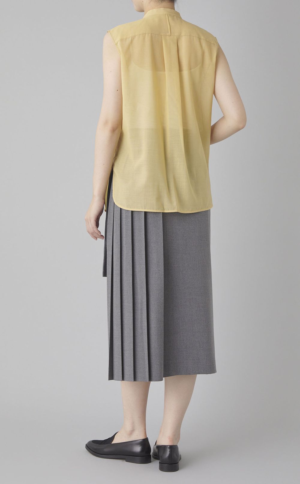 ウールライクアシンメトリープリーツスカート