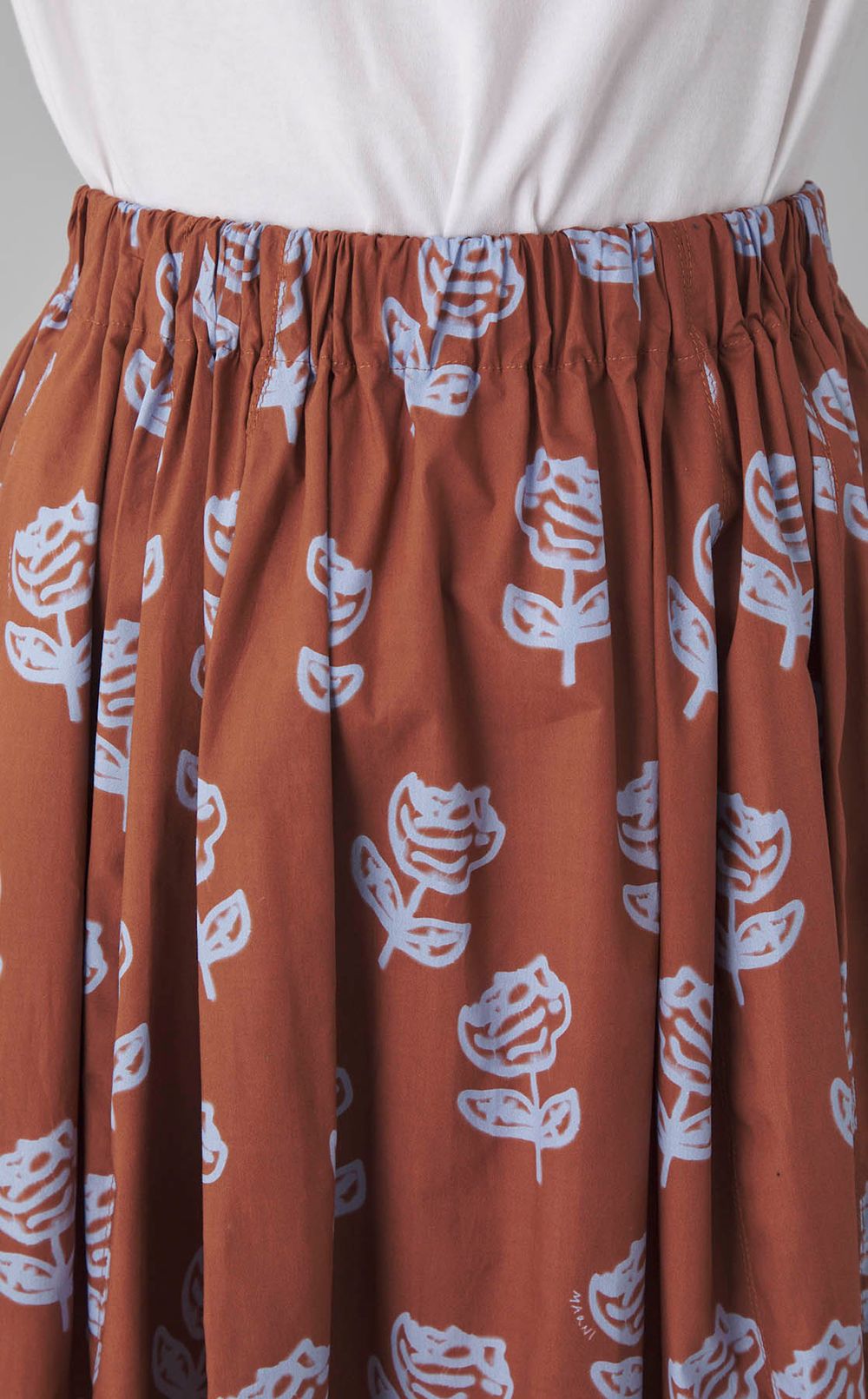 ローズプリントコットンギャザースカート