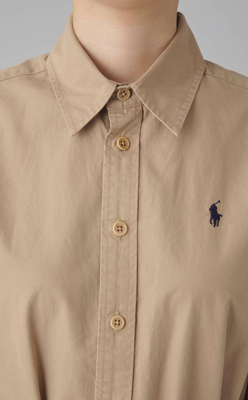 ベルト付きツイルシャツワンピース