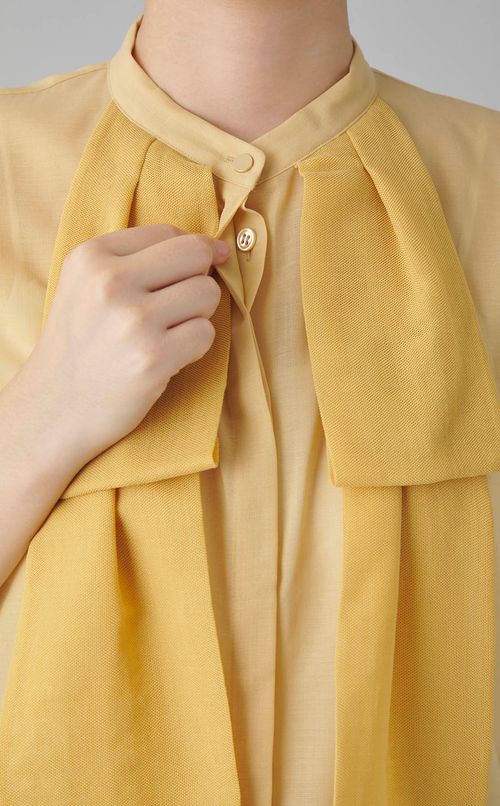 シアーウールビックボウタイブラウス