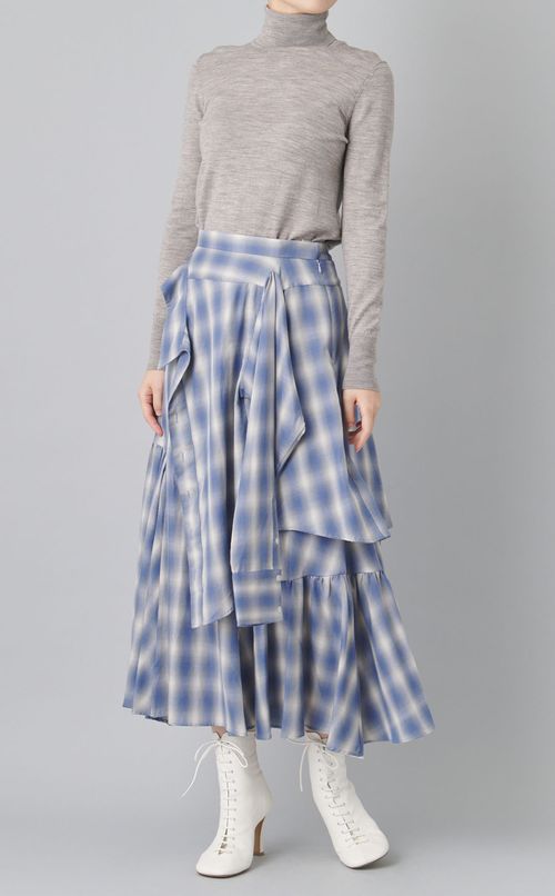 シャツドッキングチェックスカート