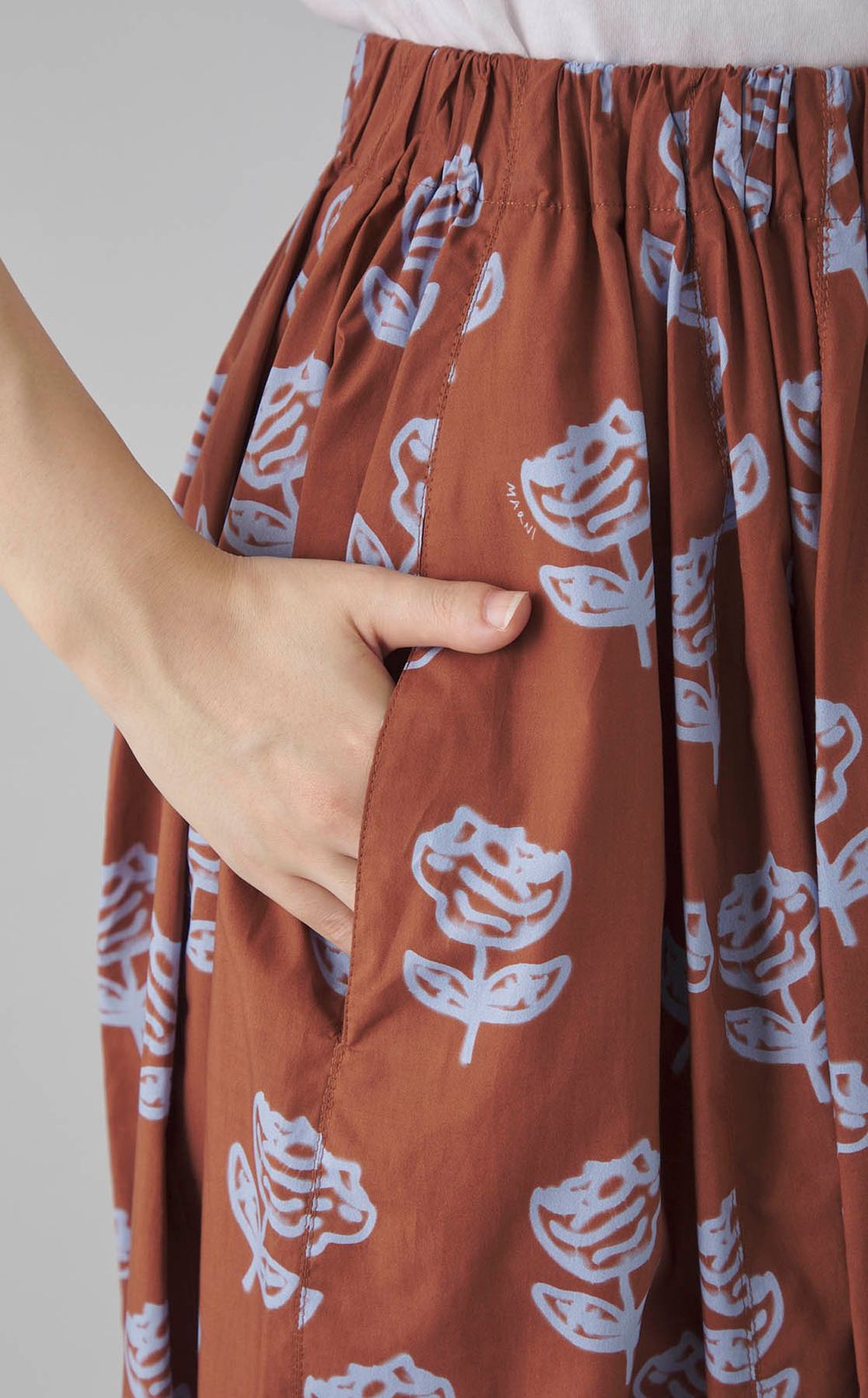 ローズプリントコットンギャザースカート