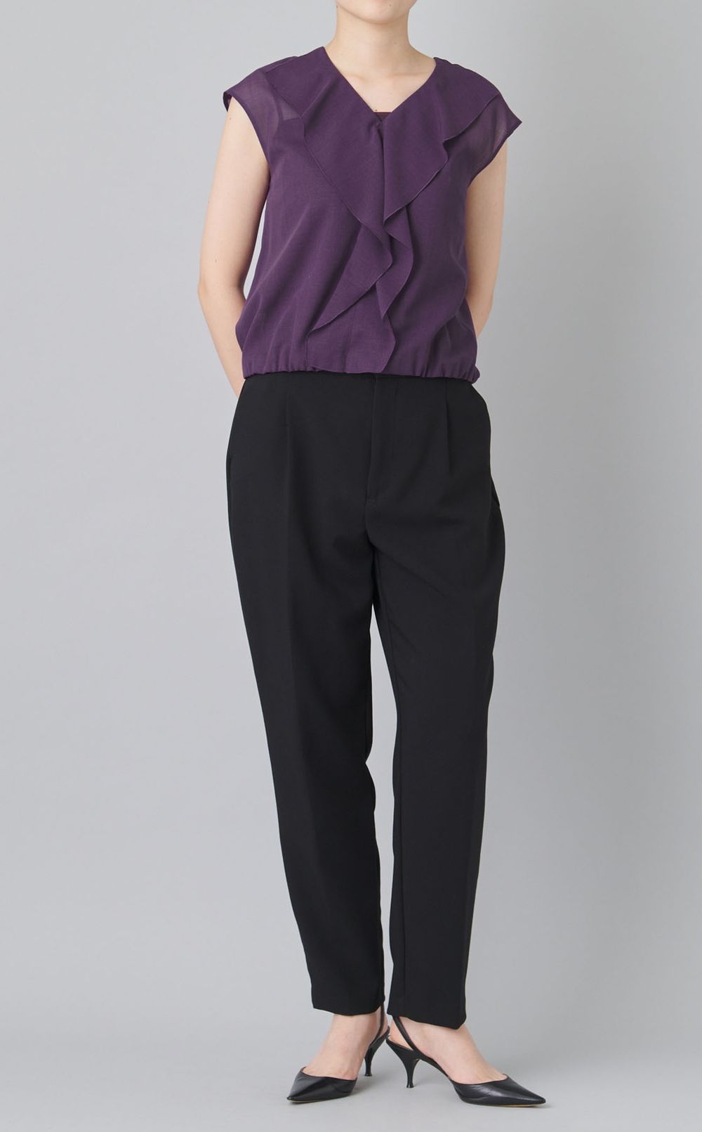 ウールボイルフリルブラウス