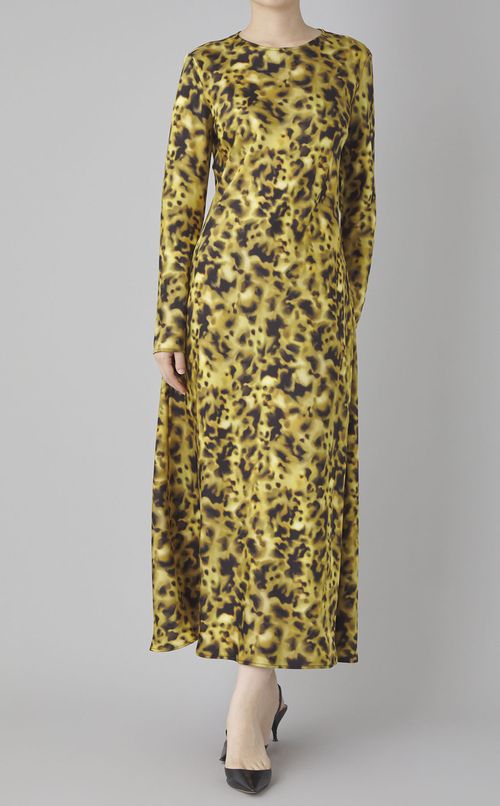 スポットプリントロングワンピース