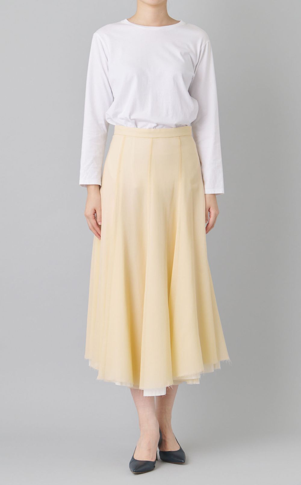 ウールレイヤードフレアスカート