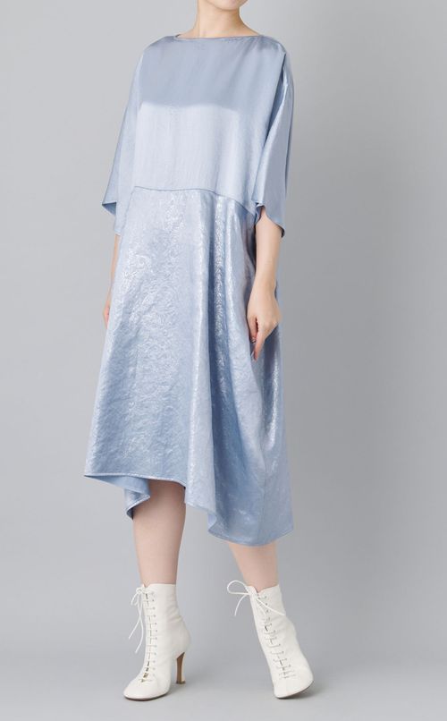 プリントドレープボリュームワンピース