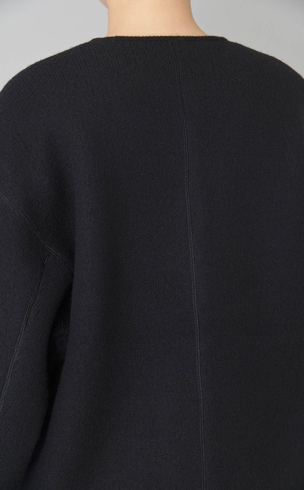 圧縮ウールノーカラーオーバーブルゾン