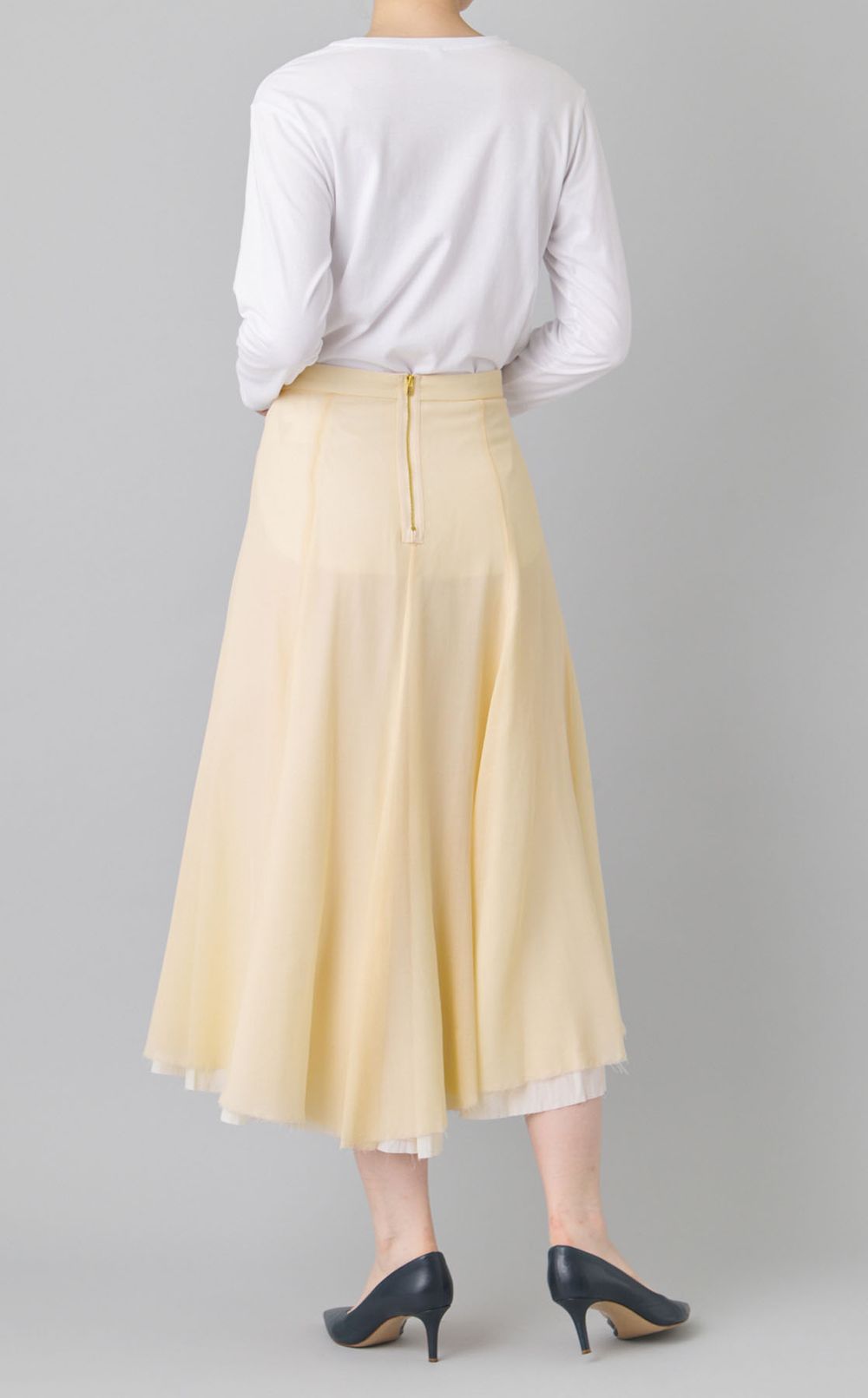 ウールレイヤードフレアスカート