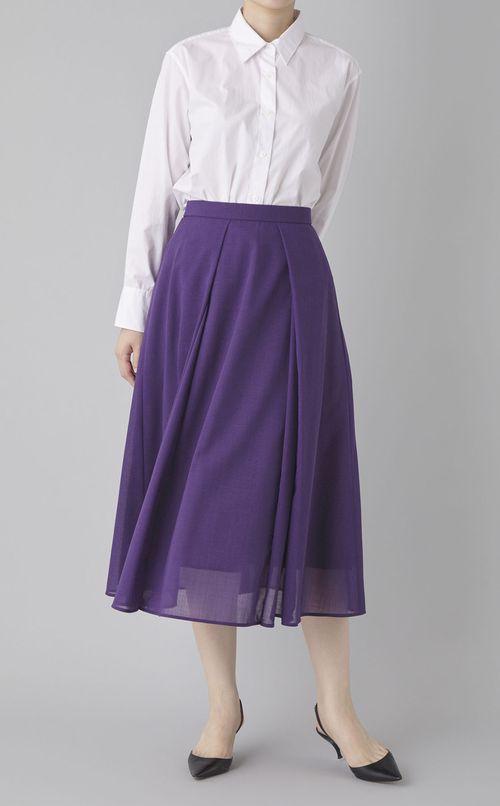 ウールボイルタックフレアスカート