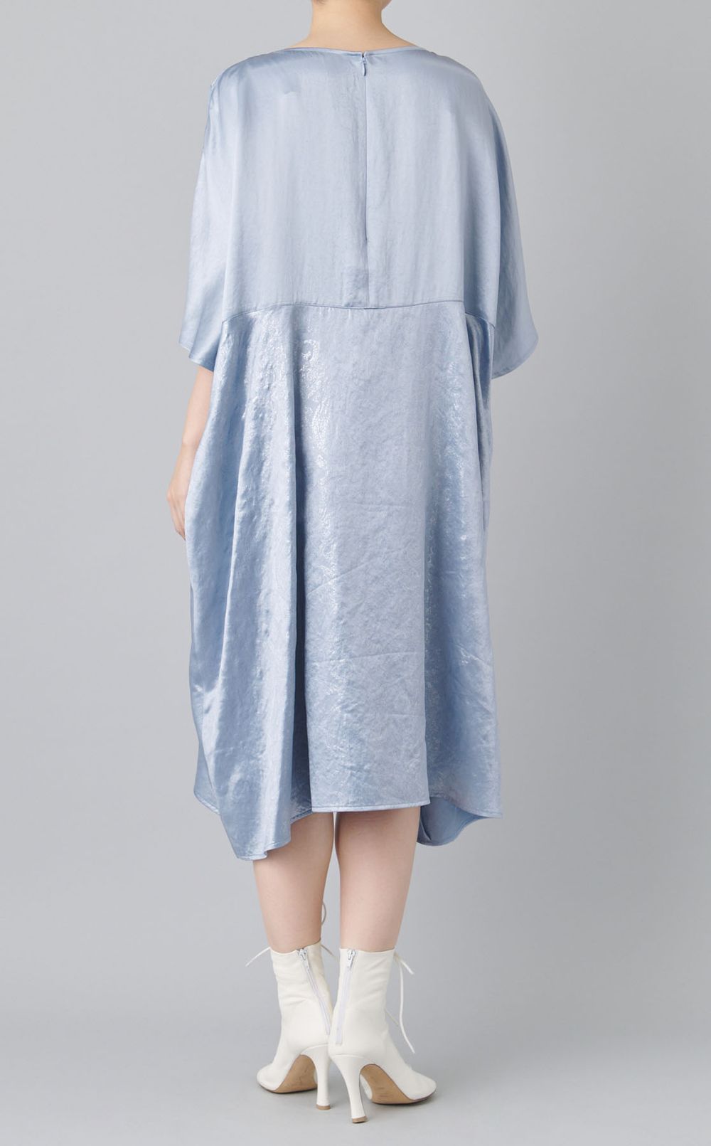 プリントドレープボリュームワンピース