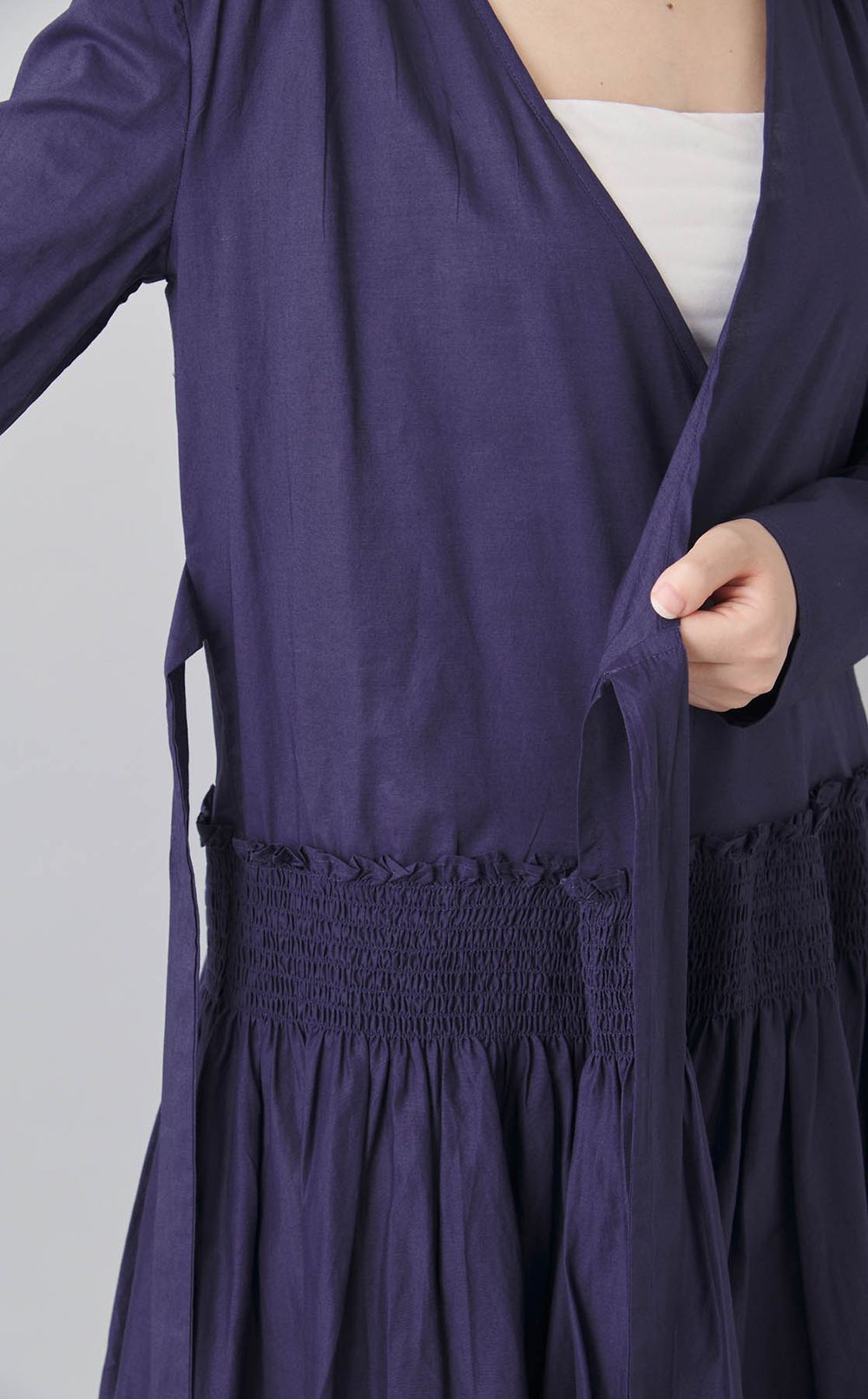 スモッキングラップワンピース